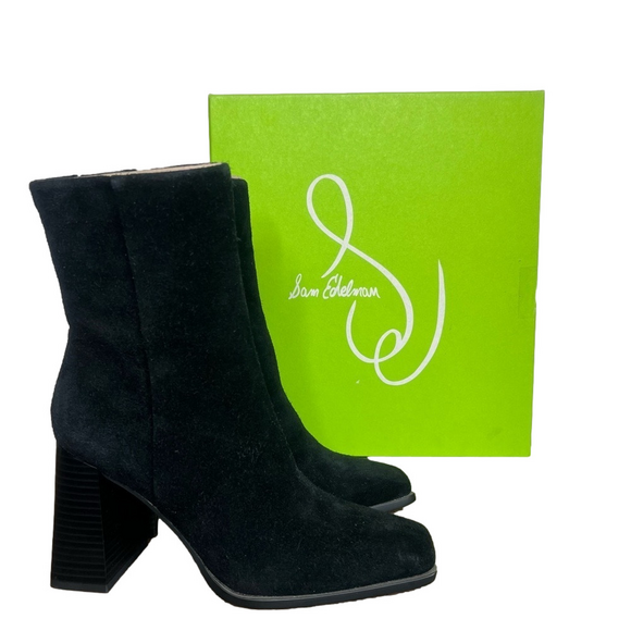 Sam Edelman Ivette Black Suede Women's Ankle Bootie Size #B1470